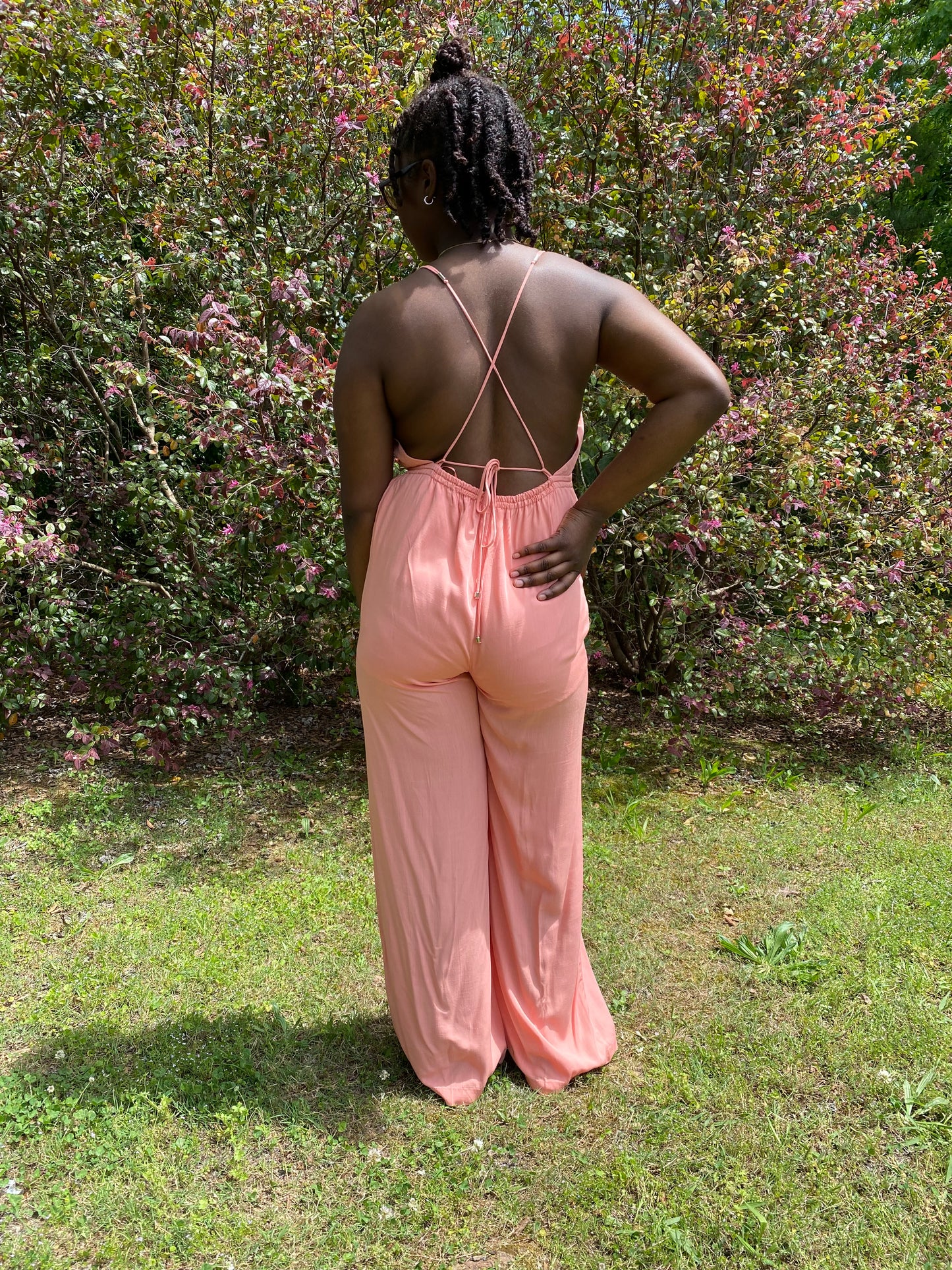 Brunch Date Jumpsuit - Salmon